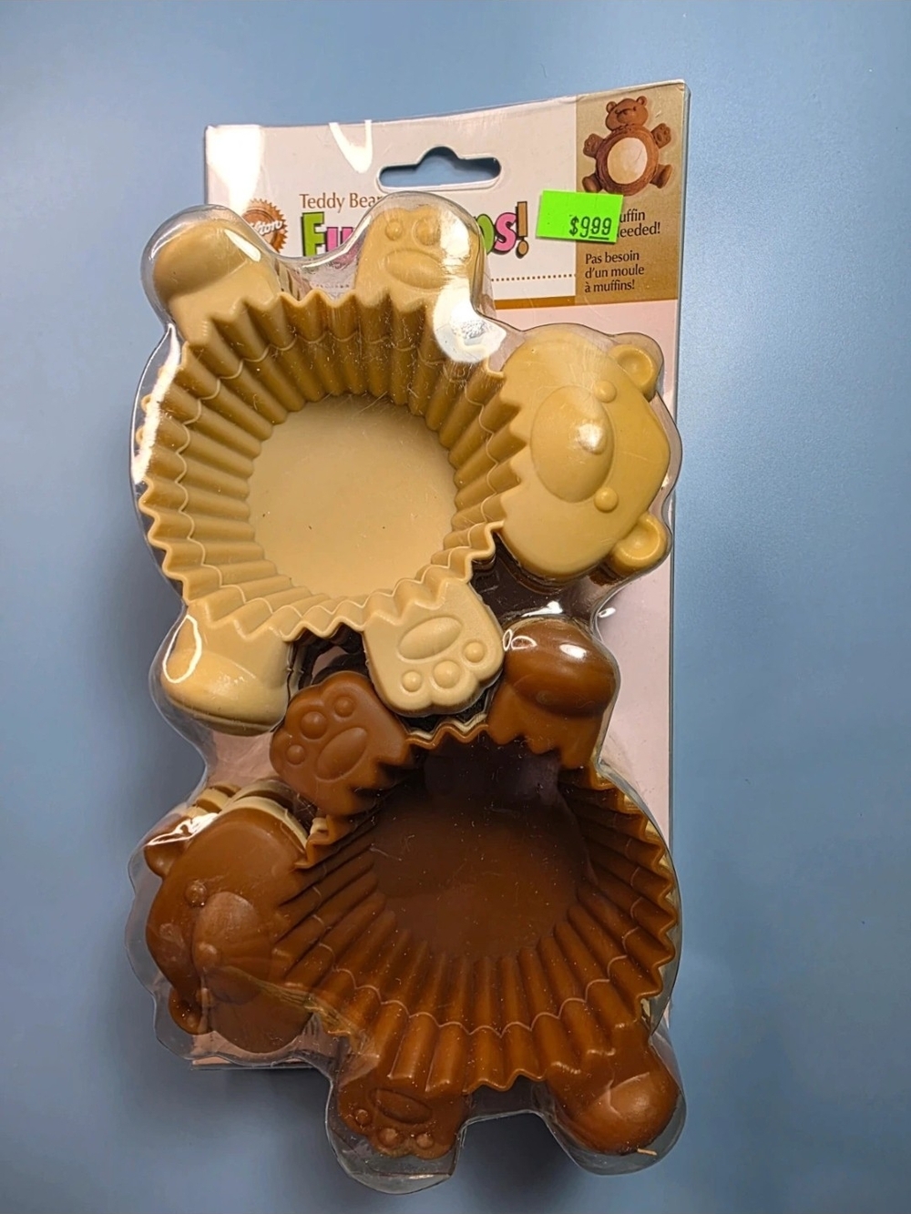 Vintage Wilton Teddy Bear Cupcake Molds: Beige & Brown Silicone, Set of 12